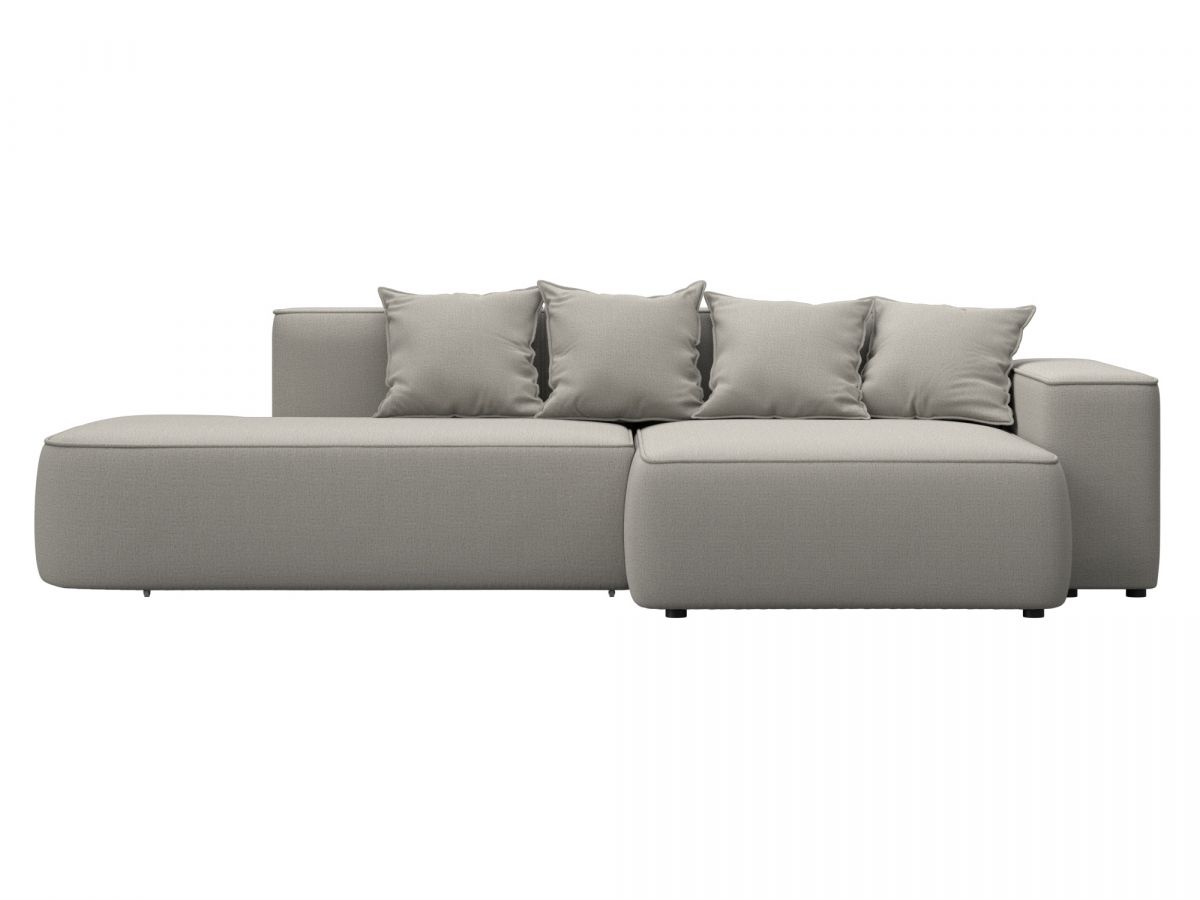 129797 Диван угловой Лига-065 угол правый | рогожка | амур 02 бежевый