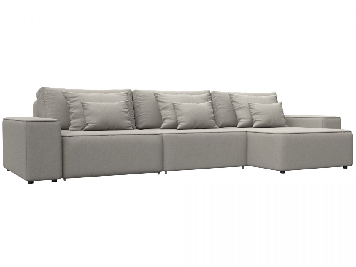 129855 Диван угловой Лига-074 угол универсальный | рогожка | амур 02 бежевый