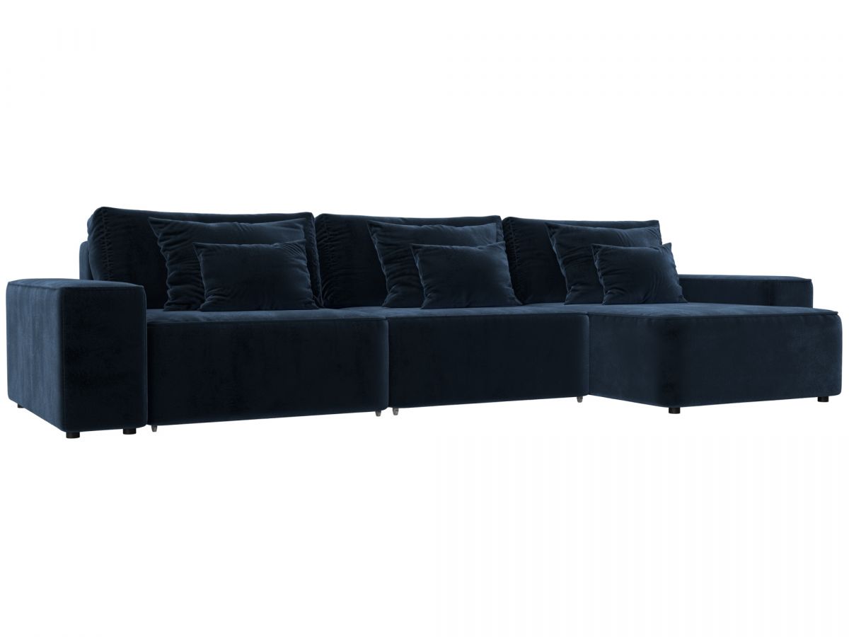 129868 Диван угловой Лига-074 угол универсальный | велюр | tower 13 синий