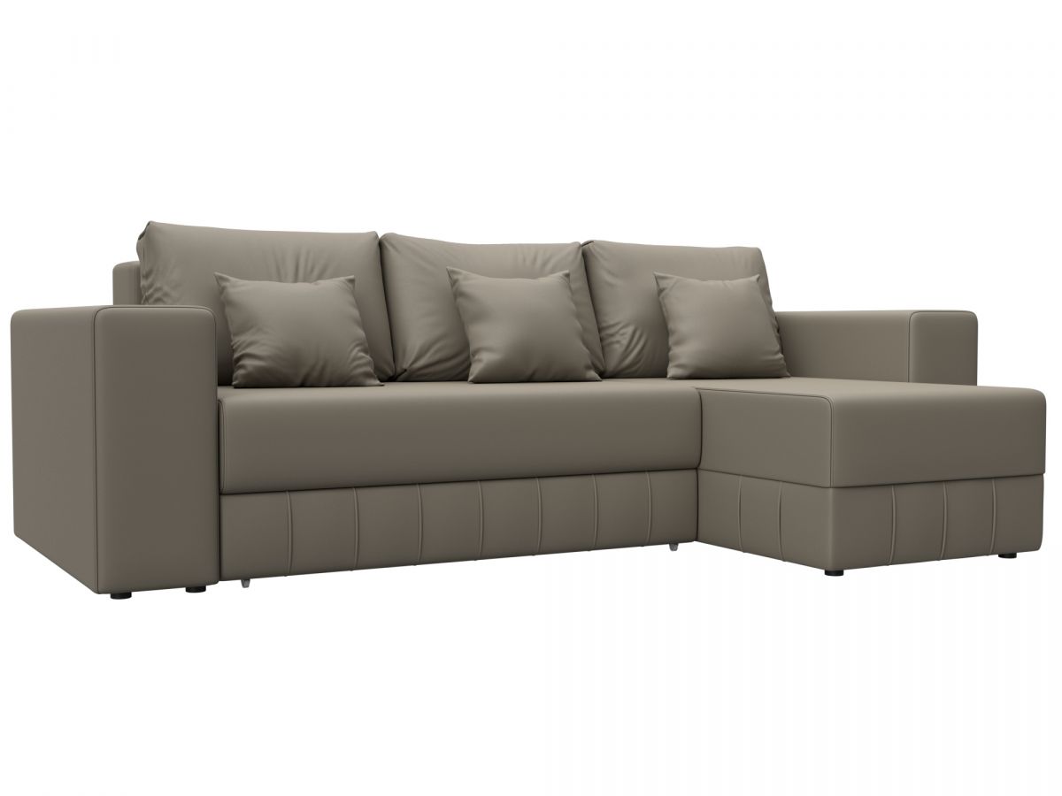 129851 Диван угловой Лига-076 угол универсальный | экокожа | grifon 04 бежевый