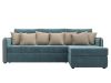 130987 Диван угловой Лига-078 угол правый | велюр | seven 113 бирюзовый, seven 729 бежевый - 2