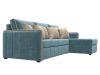 130987 Диван угловой Лига-078 угол правый | велюр | seven 113 бирюзовый, seven 729 бежевый - 4