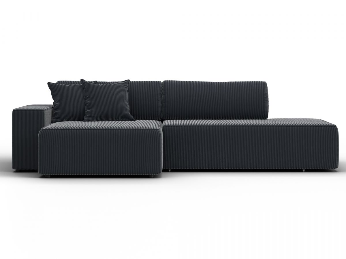 134782L Диван угловой Лига-079 БП угол левый | велюр | vertical серый