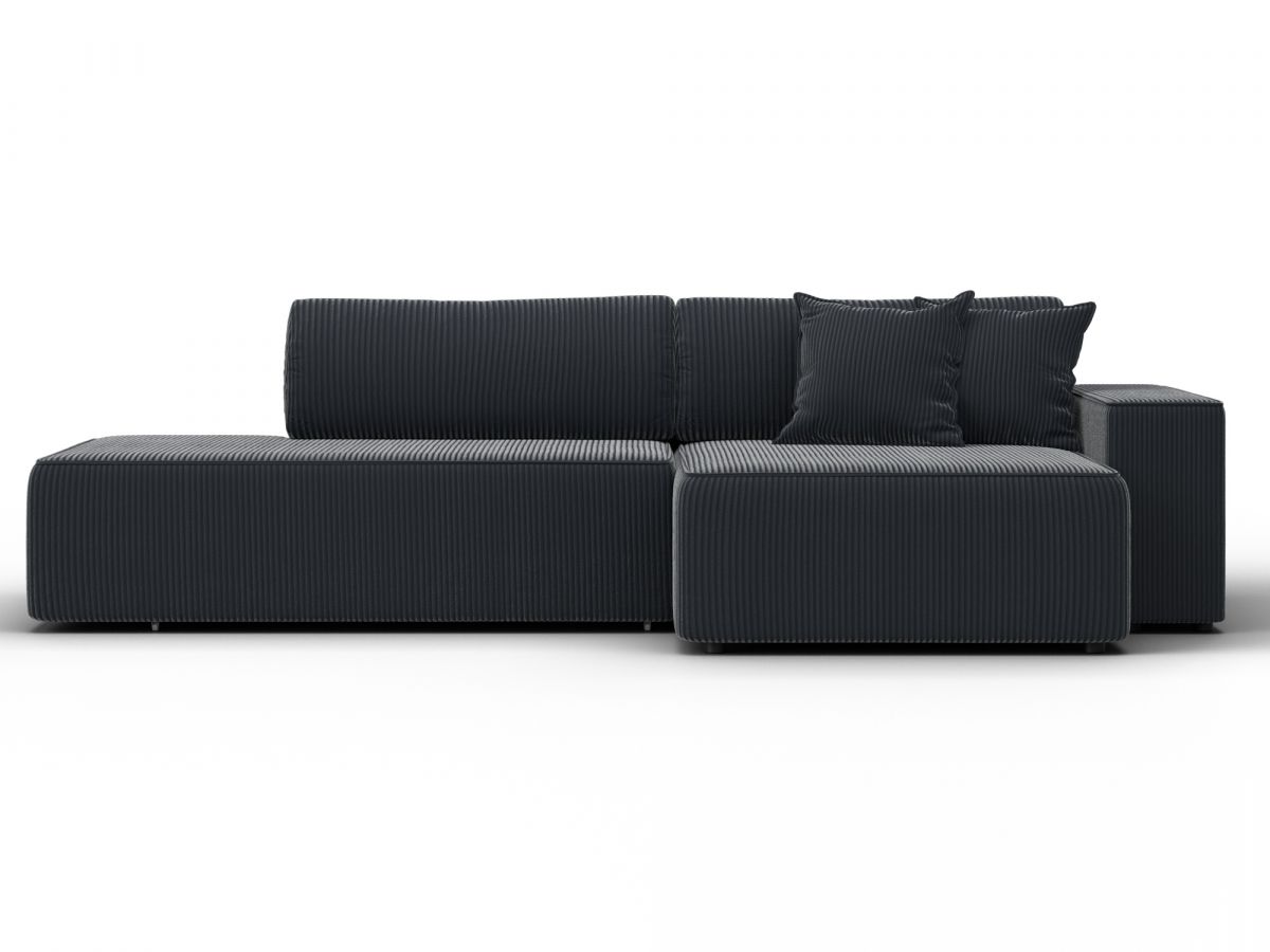 134782 Диван угловой Лига-079 БП угол правый | велюр | vertical серый