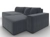 134782 Диван угловой Лига-079 БП угол правый | велюр | vertical серый - 3