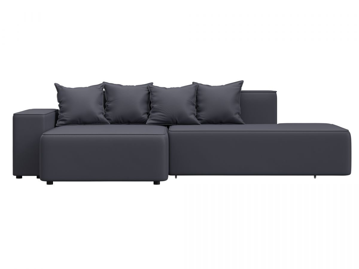 129819L Диван угловой Лига-079 угол левый | экокожа | grifon 15 серый