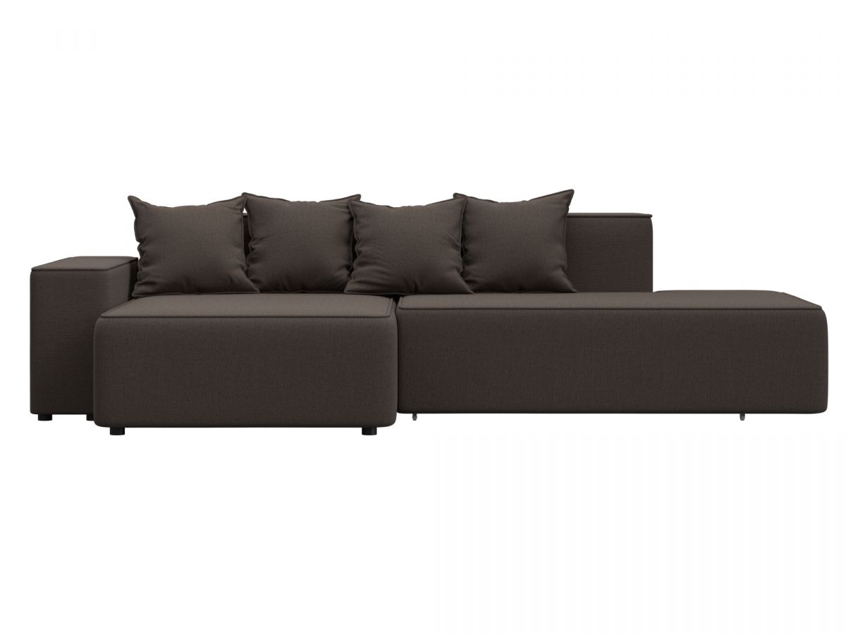 129812L Диван угловой Лига-079 угол левый | рогожка | амур 05 коричневый