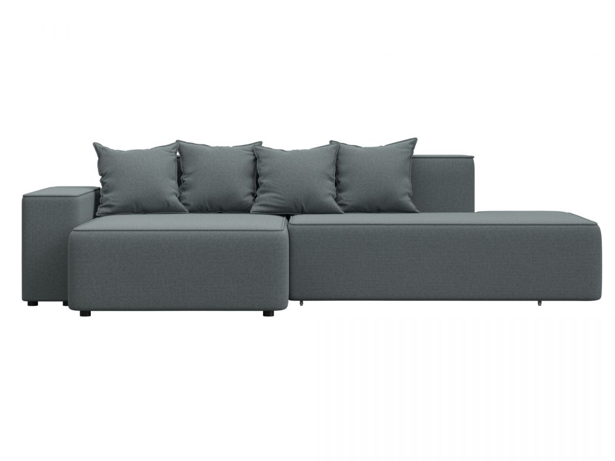 129813L Диван угловой Лига-079 угол левый | рогожка | амур 07 серый