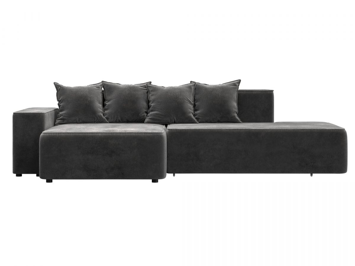 129823L Диван угловой Лига-079 угол левый | велюр | tower 10 серый