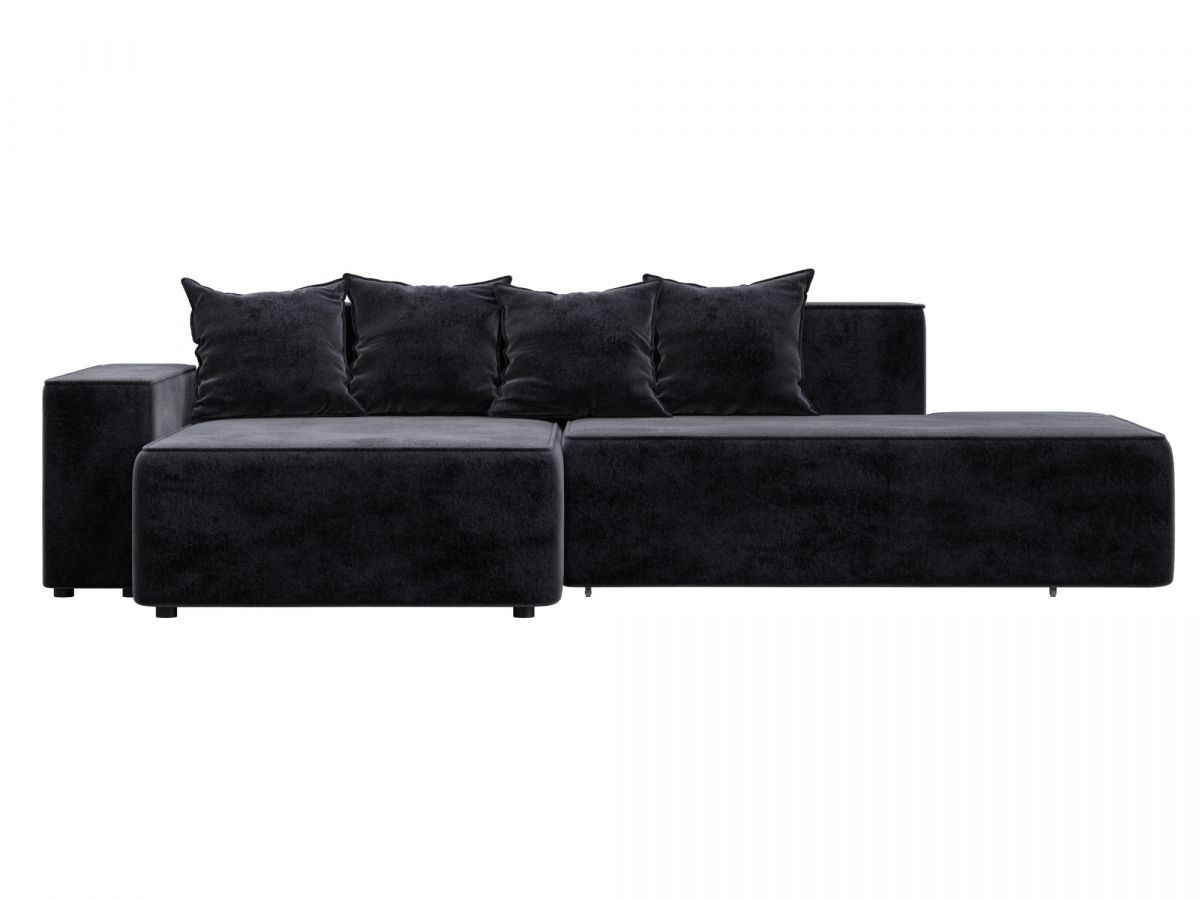 129824L Диван угловой Лига-079 угол левый | велюр | tower 11 темно-серый