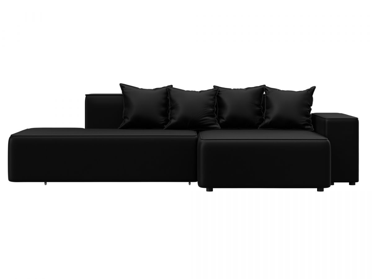 129818 Диван угловой Лига-079 угол правый | экокожа | grifon 18 черный