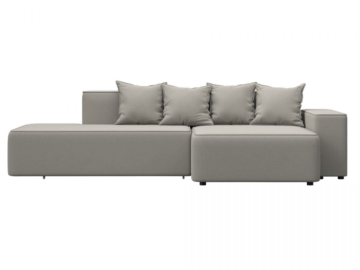 129811 Диван угловой Лига-079 угол правый | рогожка | амур 02 бежевый