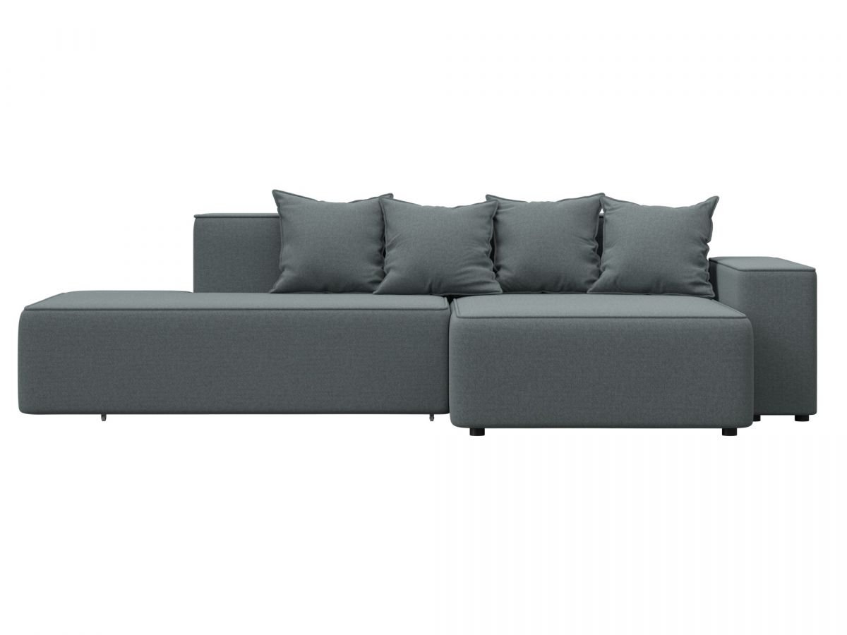 129813 Диван угловой Лига-079 угол правый | рогожка | амур 07 серый