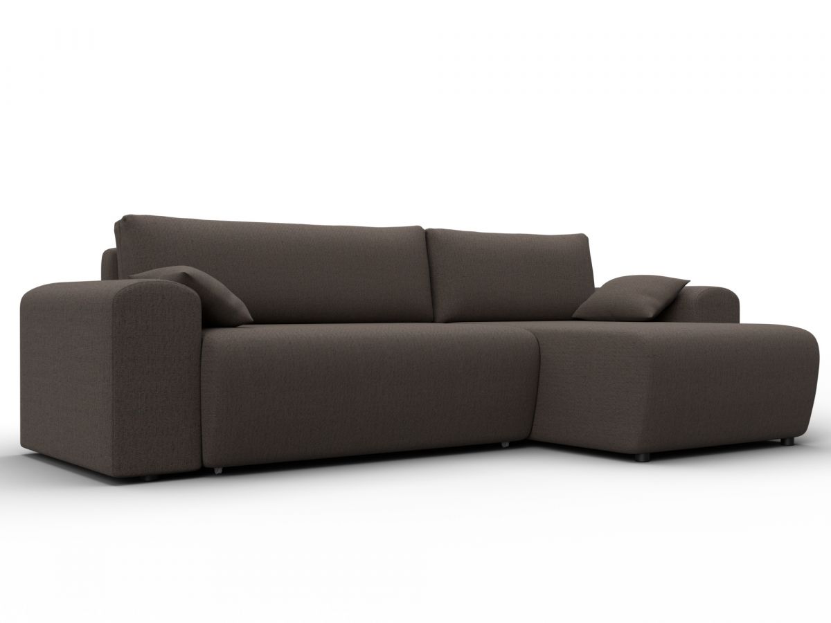 133693 Диван угловой Лига-099 угол универсальный | рогожка | амур 05 коричневый