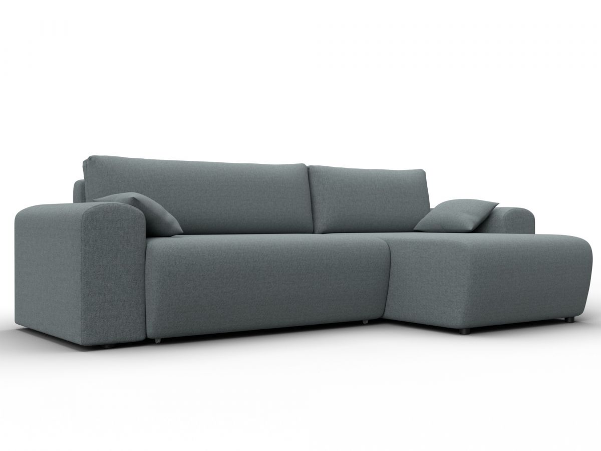 133694 Диван угловой Лига-099 угол универсальный | рогожка | амур 07 серый