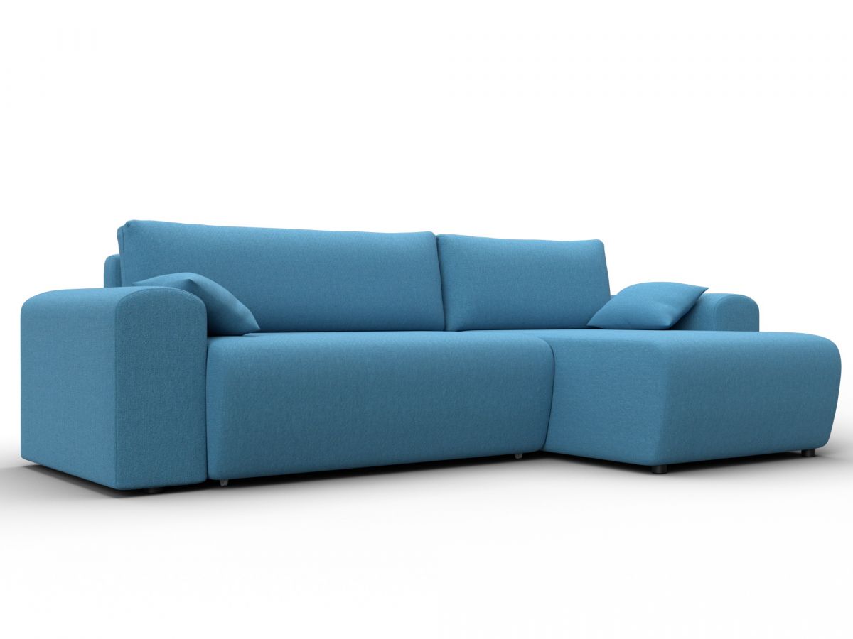 133695 Диван угловой Лига-099 угол универсальный | рогожка | амур 10 голубой