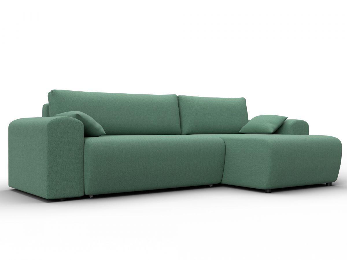 133696 Диван угловой Лига-099 угол универсальный | рогожка | амур 11 зеленый