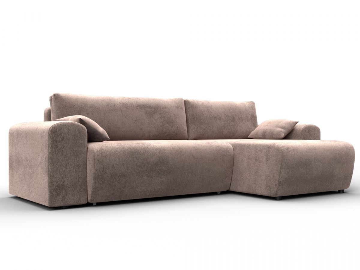 132584 Диван угловой Лига-099 угол универсальный | велюр | бежевый