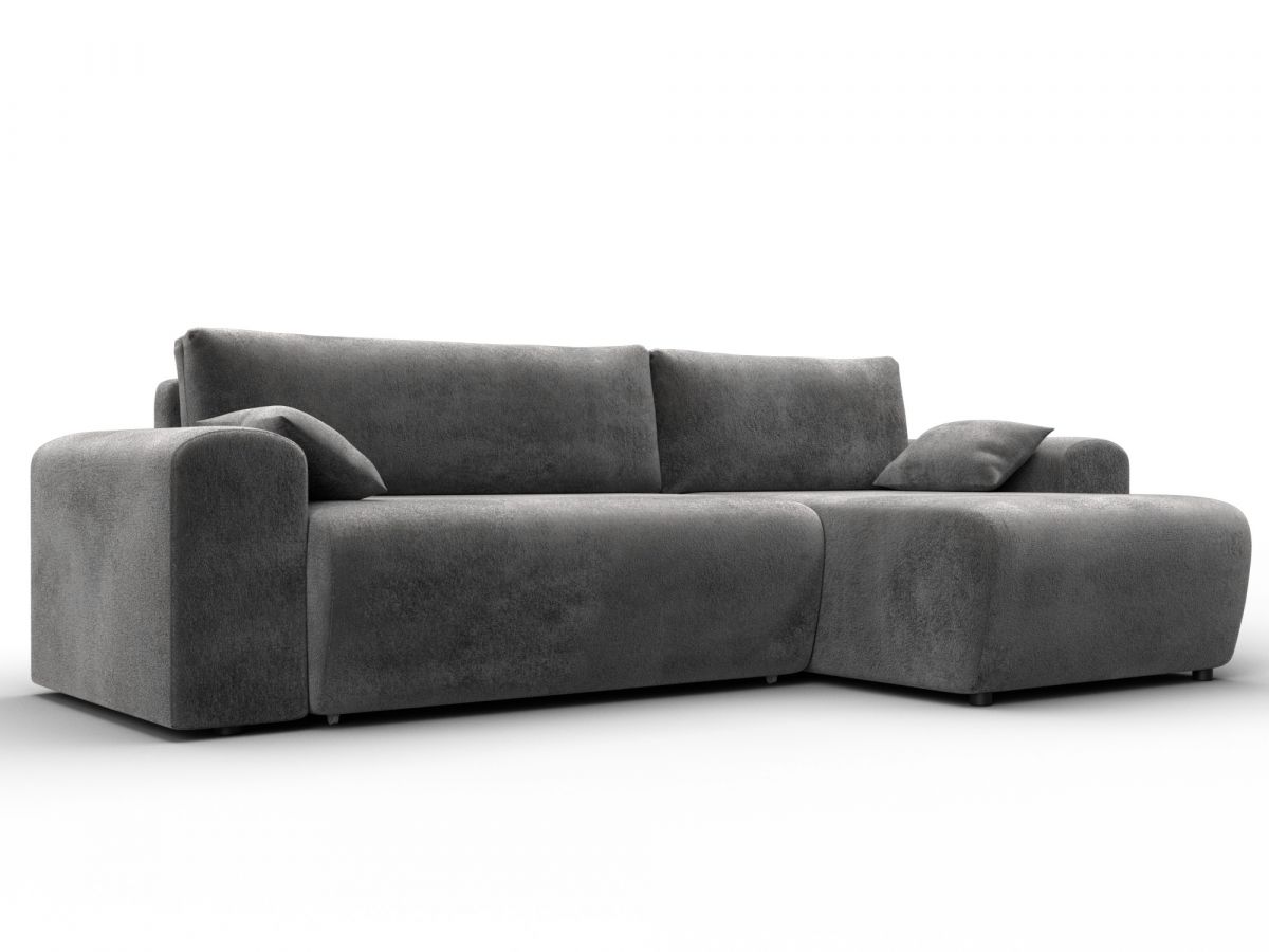 132586 Диван угловой Лига-099 угол универсальный | велюр | серый