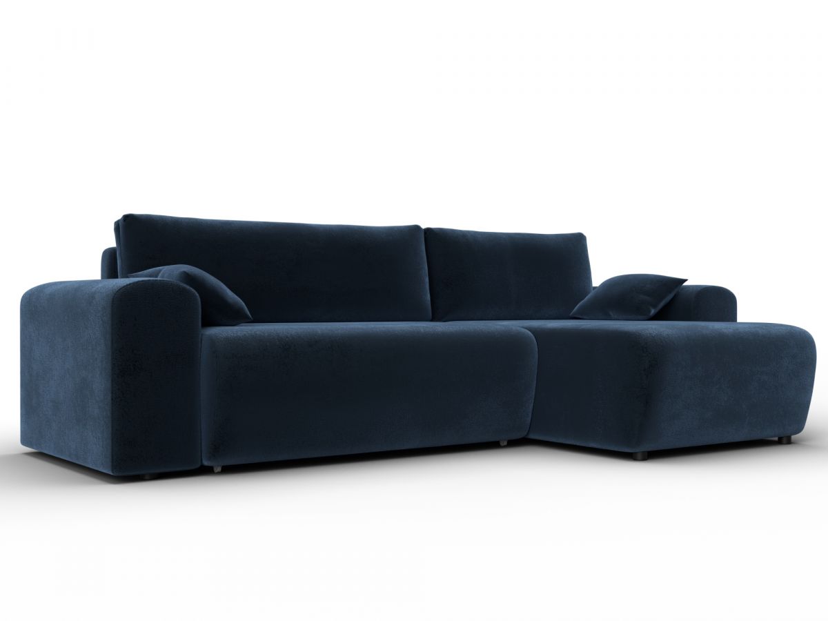 132585 Диван угловой Лига-099 угол универсальный | велюр | синий