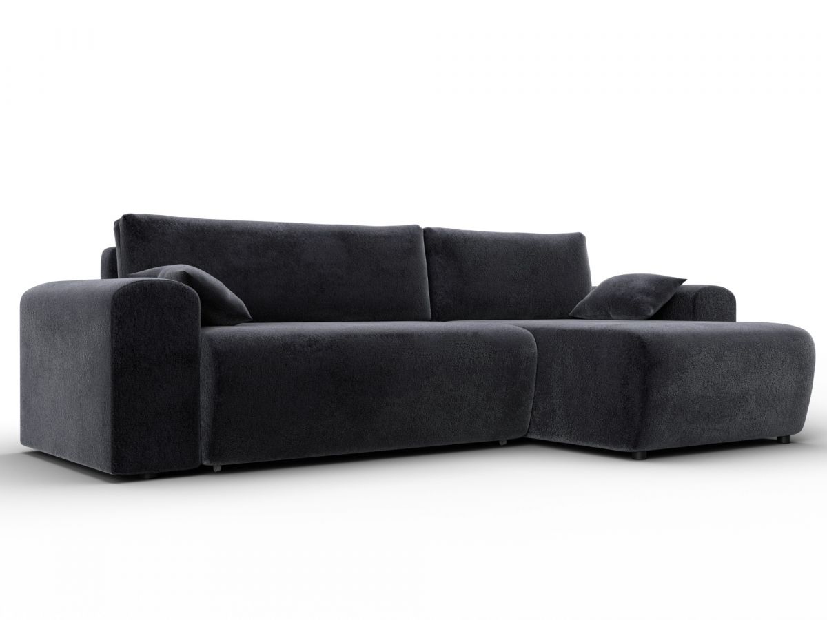 132587 Диван угловой Лига-099 угол универсальный | велюр | темно-серый