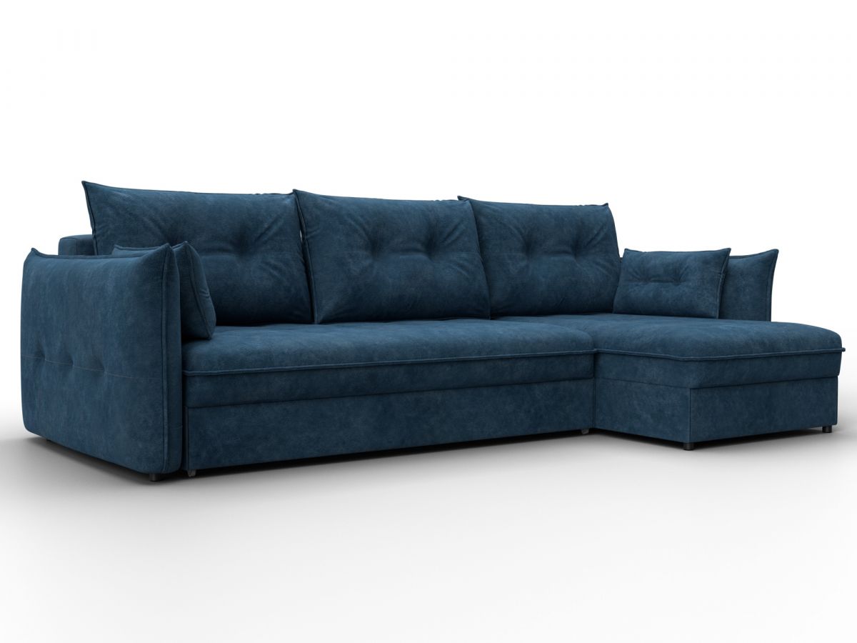 133661 Диван угловой Лига-100 НПБ угол универсальный | велюр | brut 11 синий