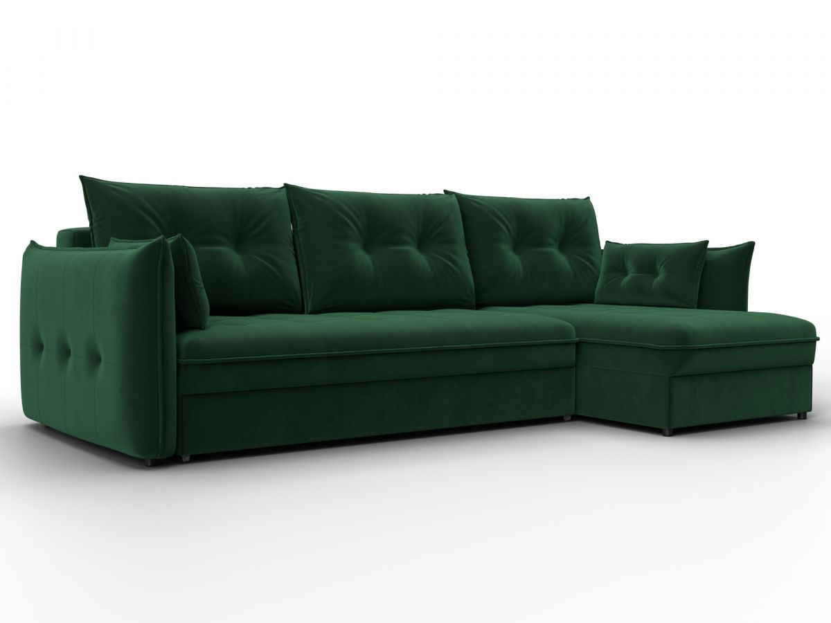 133680 Диван угловой Лига-100 НПБ угол универсальный | велюр | seven 626 зеленый