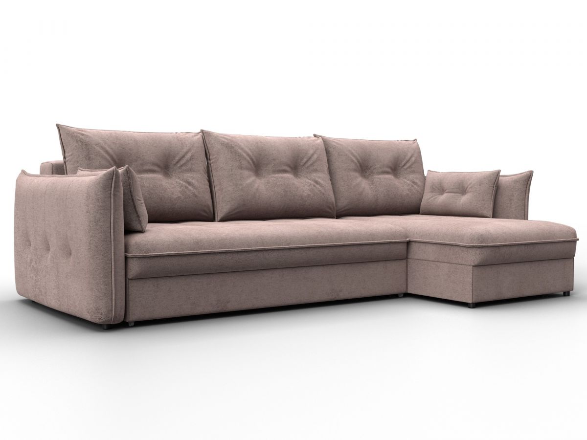 133664 Диван угловой Лига-100 НПБ угол универсальный | велюр | tower 05 бежевый