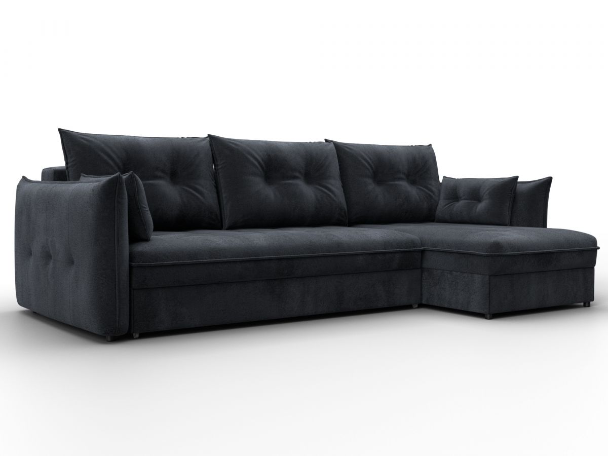 133667 Диван угловой Лига-100 НПБ угол универсальный | велюр | tower 11 темно-серый