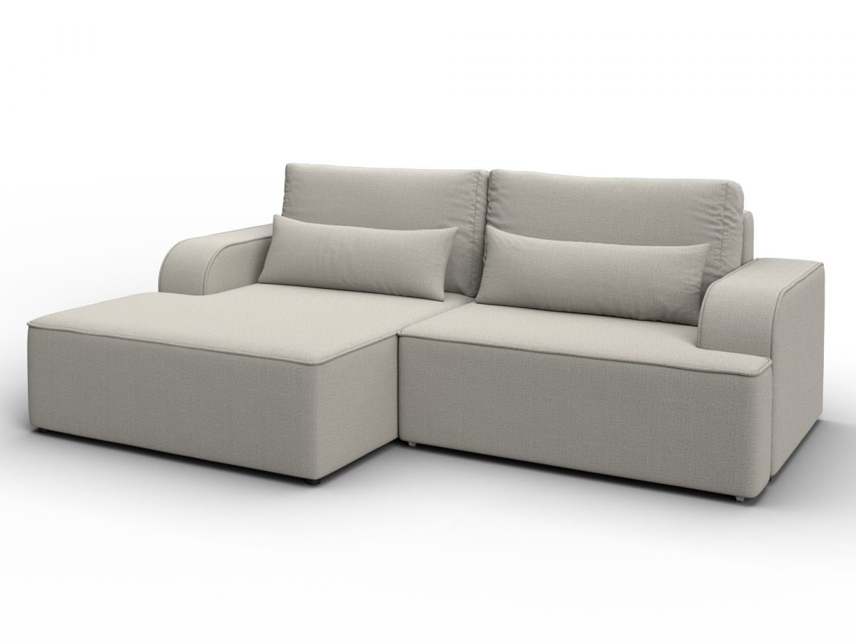 137283L Диван угловой Лига-120 угол левый | рогожка | амур 02 бежевый