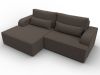 137284L Диван угловой Лига-120 угол левый | рогожка | амур 05 коричневый - 6