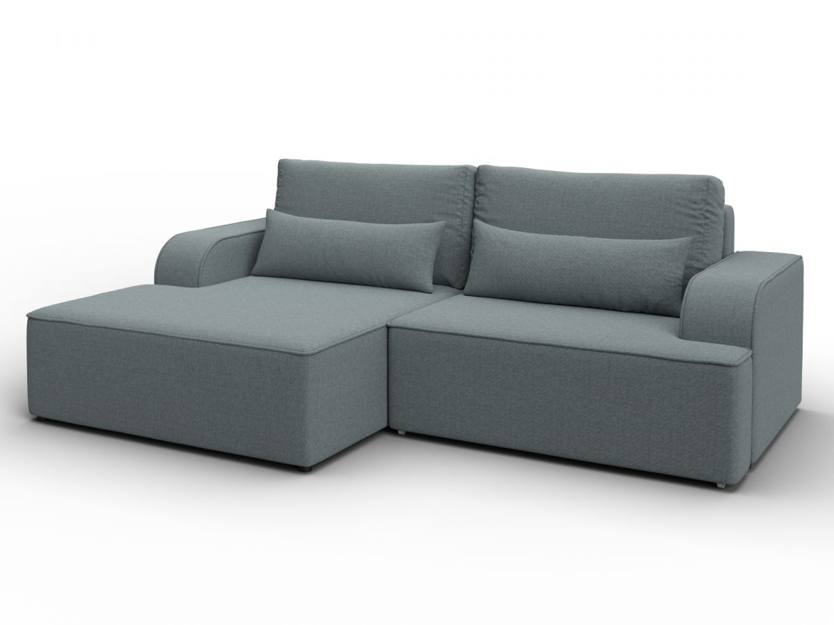 137285L Диван угловой Лига-120 угол левый | рогожка | амур 07 серый