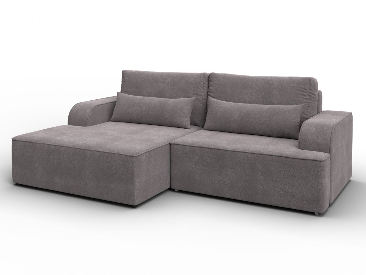 137288L Диван угловой Лига-120 угол левый | велюр | laim 04 бежевый