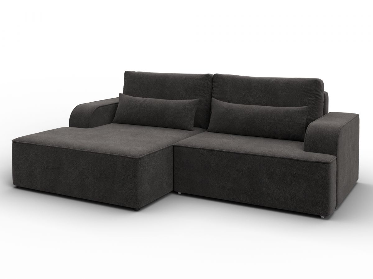 137289L Диван угловой Лига-120 угол левый | велюр | laim 10 темно-коричневый