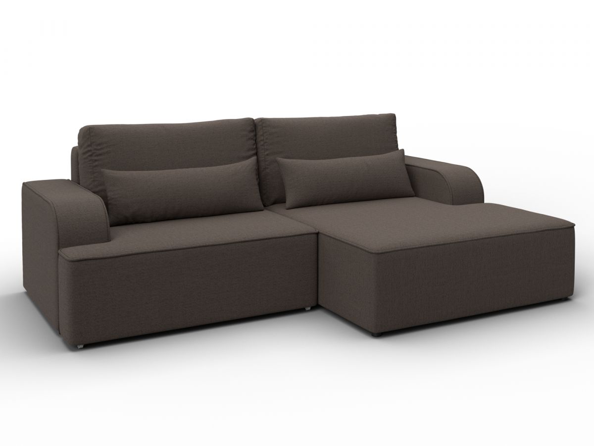 137284 Диван угловой Лига-120 угол правый | рогожка | амур 05 коричневый