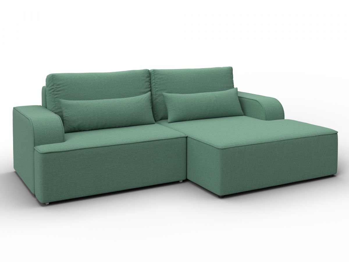 137287 Диван угловой Лига-120 угол правый | рогожка | амур 11 зеленый