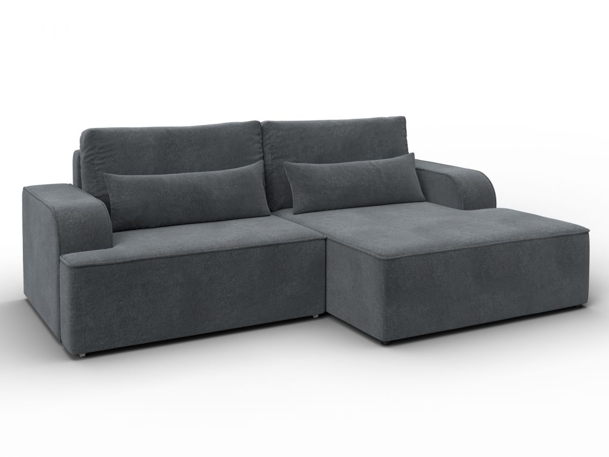 137292 Диван угловой Лига-120 угол правый | велюр | laim 23 светло-серый