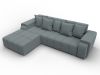 137342L Диван угловой Лига-121 левый угол | рогожка | амур 07 серый - 6