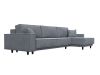 138275 Диван угловой Лига-144 НПБ угол универсальный | велюр | seven 17 серый - 3