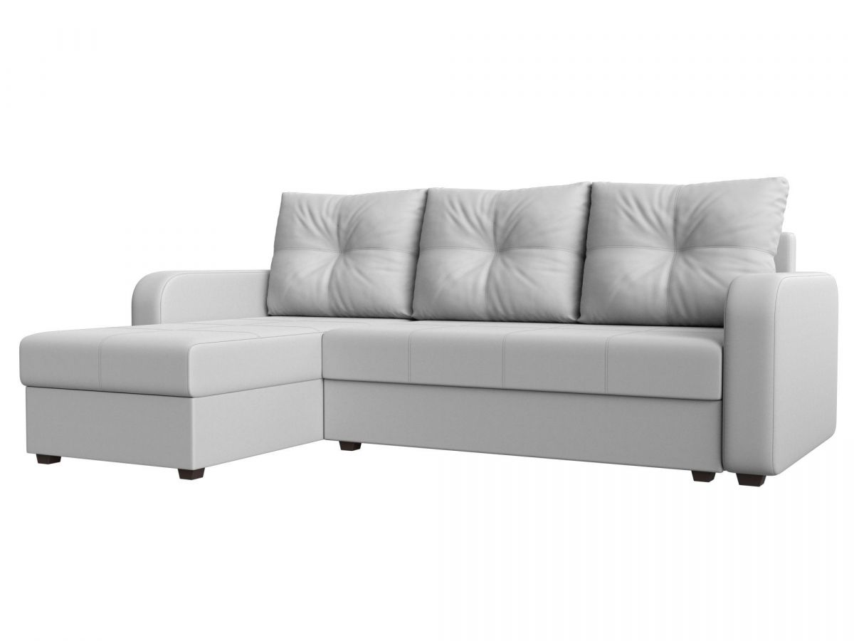117741L Диван угловой Ливерпуль Лайт левый угол | экокожа | белый