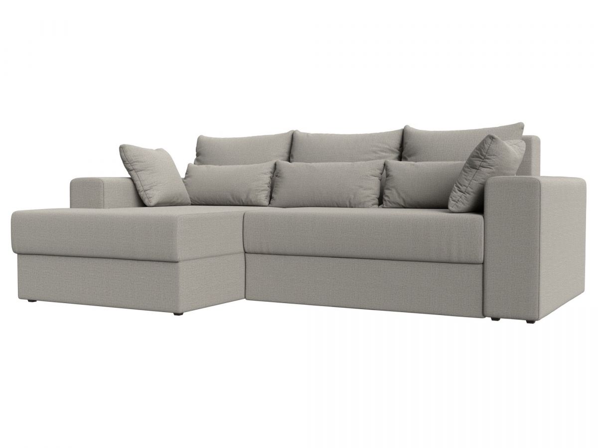 121157L Диван угловой Майами левый угол | рогожка | амур бежевый