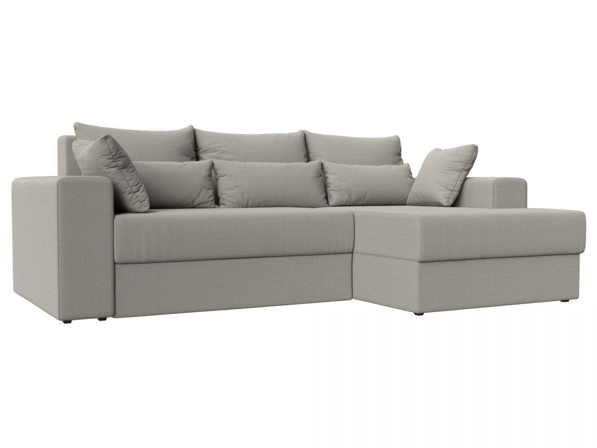 121157 Диван угловой Майами правый угол | рогожка | амур бежевый