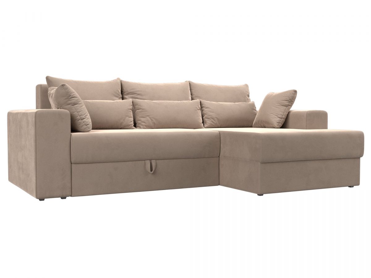 114911 Диван угловой Майами правый угол | велюр | бежевый
