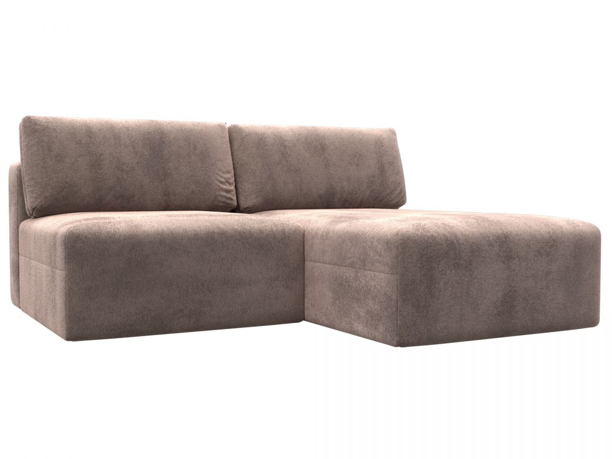 129494 Диван угловой модульный Лига-060 НПБ угол универсальный | велюр | tower 05 бежевый