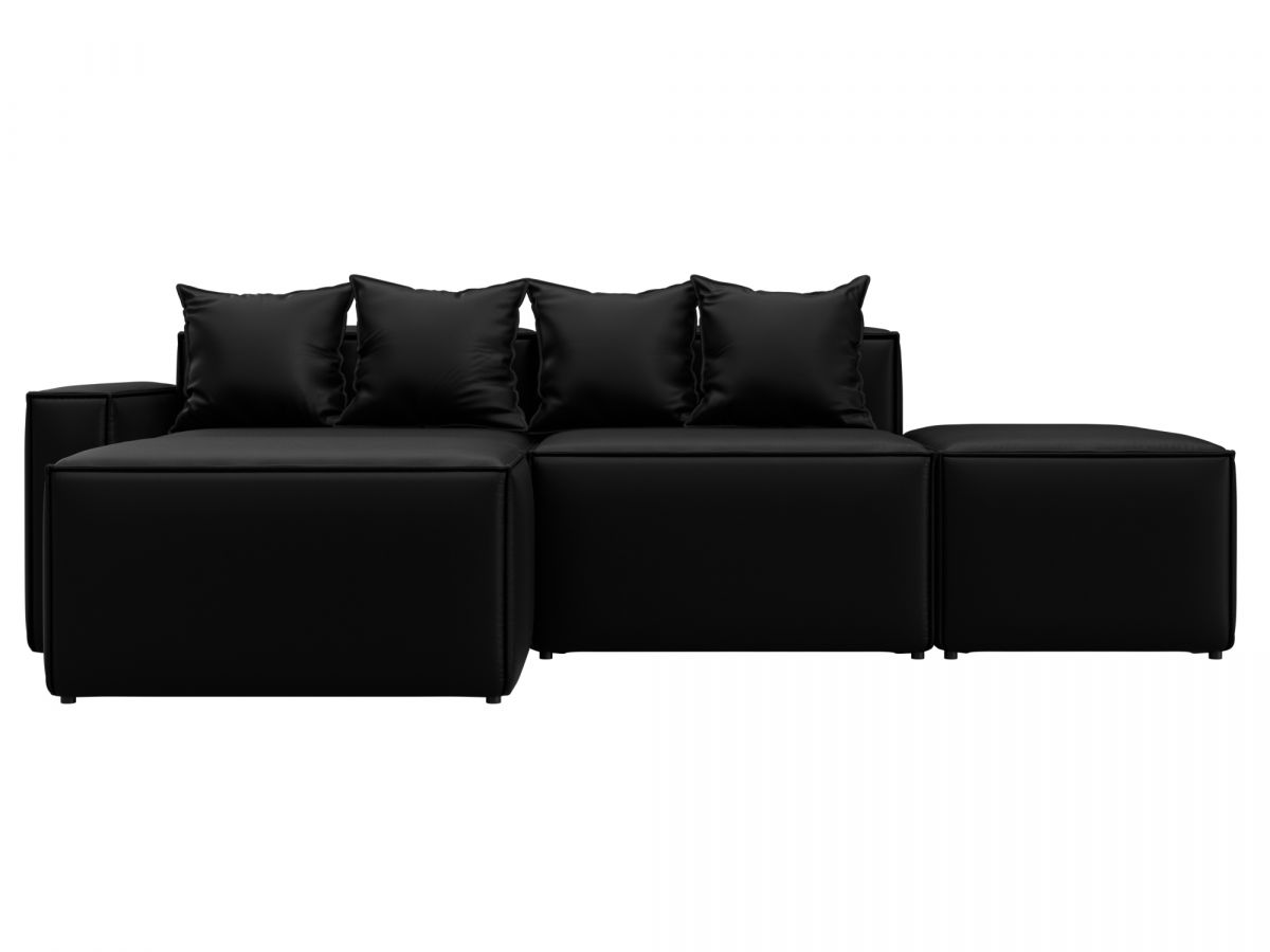 129790L Диван угловой модульный Лига-063 угол левый | экокожа | grifon 18 черный