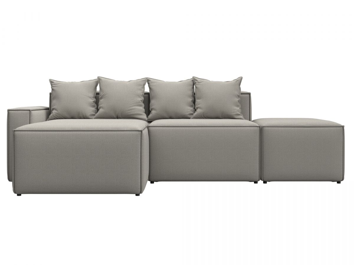 129783L Диван угловой модульный Лига-063 угол левый | рогожка | амур 02 бежевый