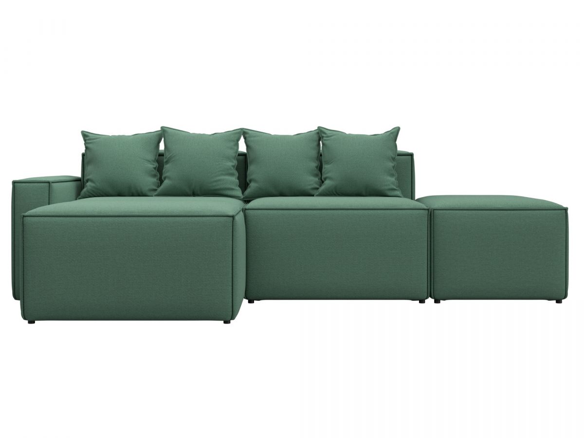 129786L Диван угловой модульный Лига-063 угол левый | рогожка | амур 10 голубой