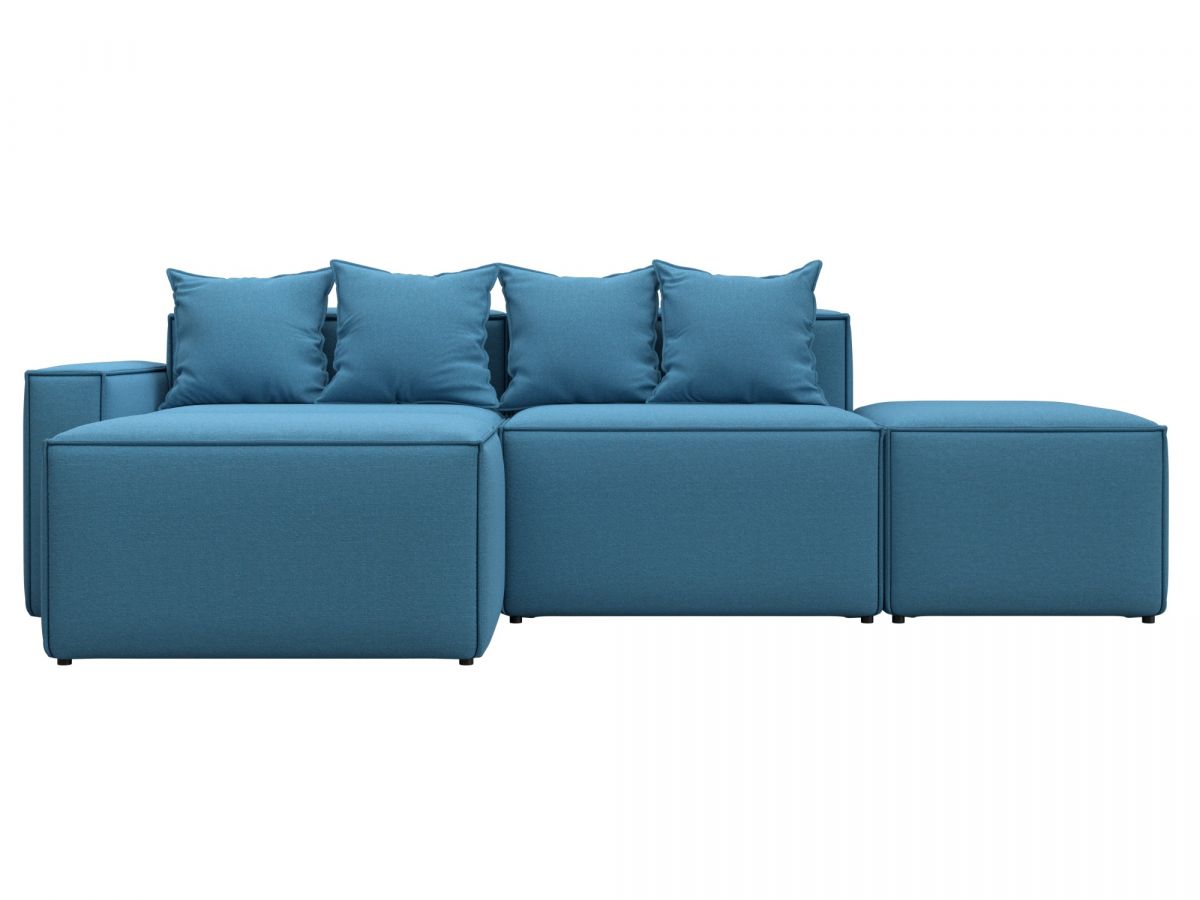 129787L Диван угловой модульный Лига-063 угол левый | рогожка | амур 11 зеленый