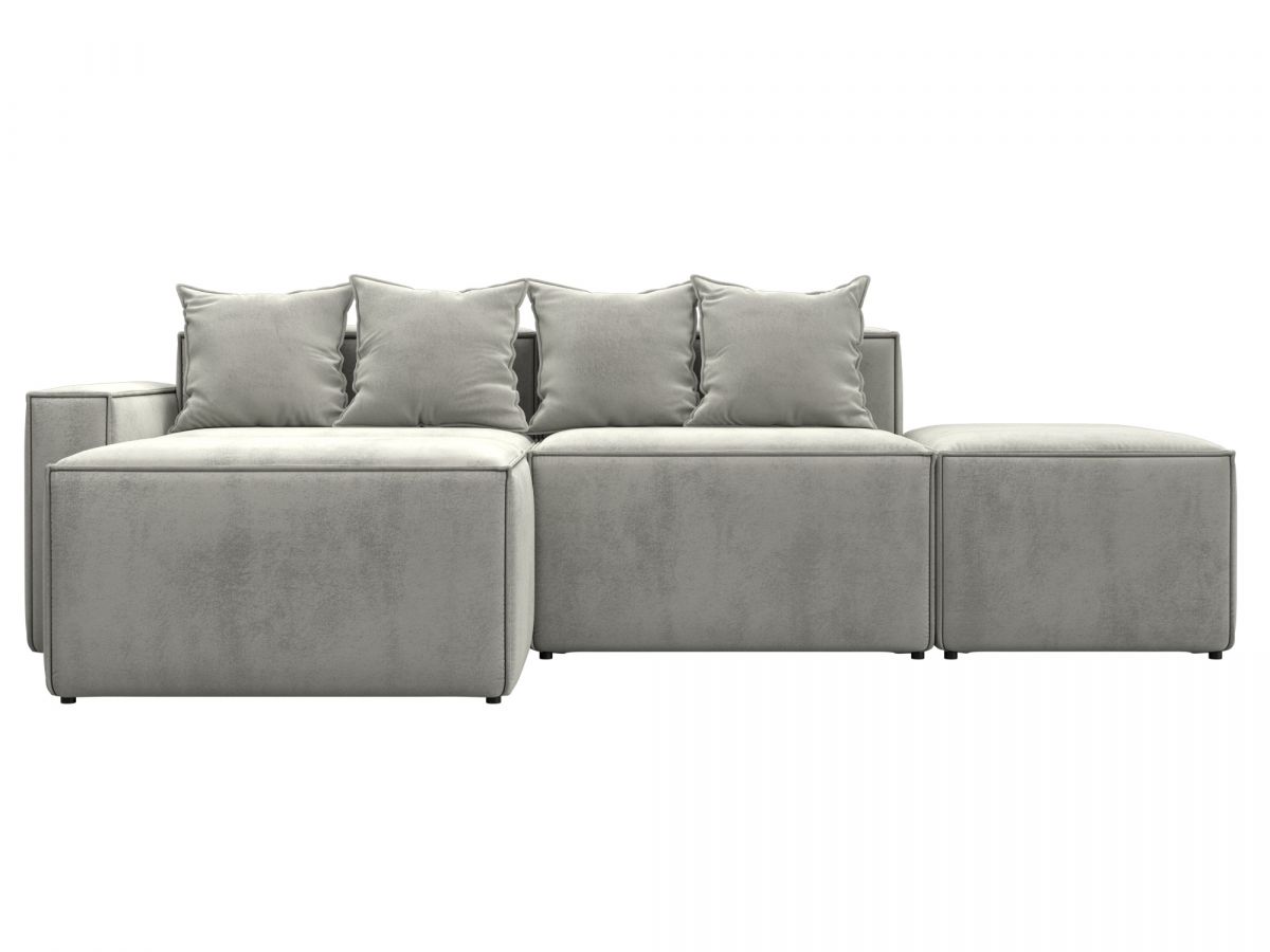 129792L Диван угловой модульный Лига-063 угол левый | велюр | tower 01 молочный