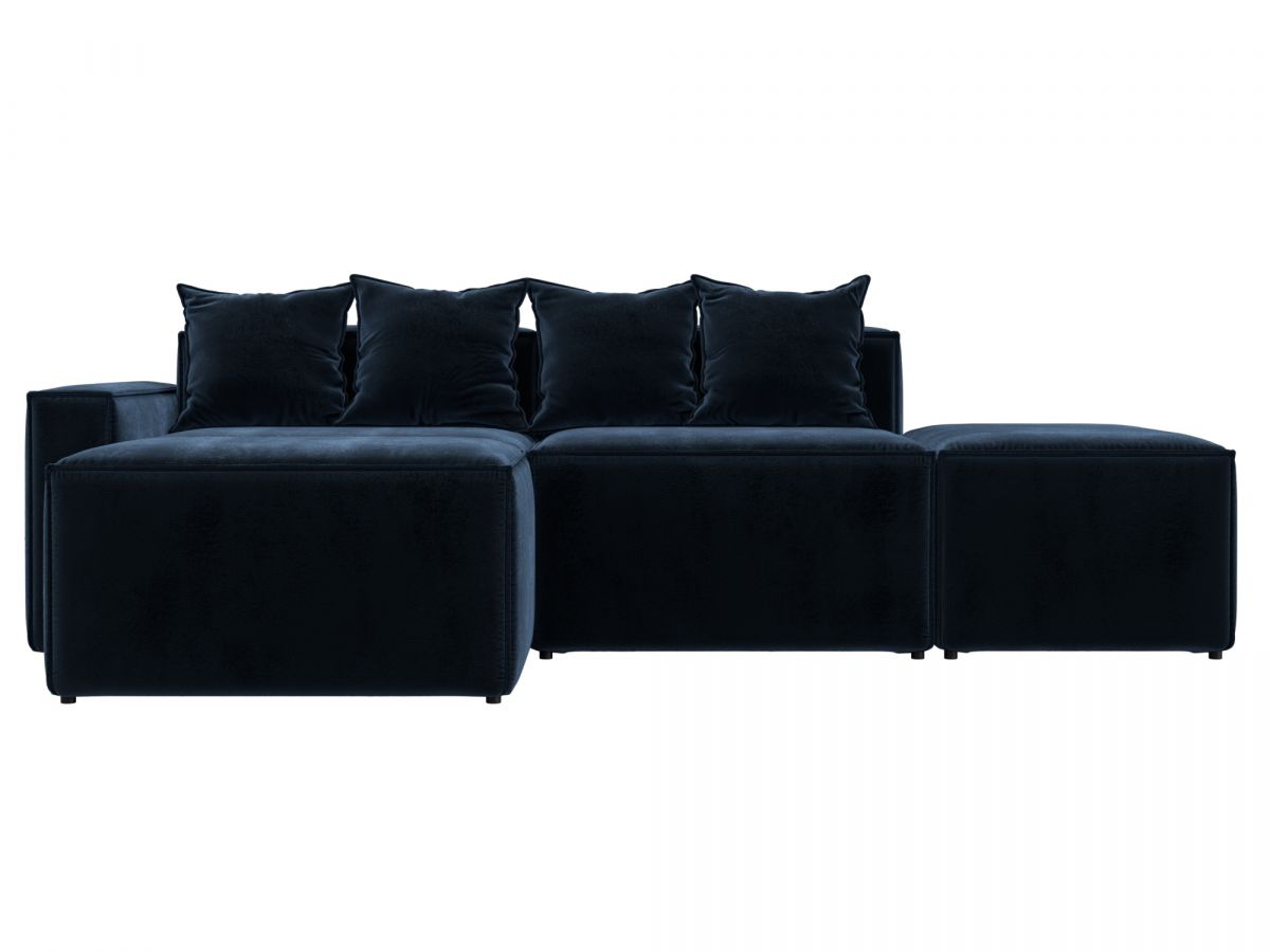129794L Диван угловой модульный Лига-063 угол левый | велюр | tower 13 синий